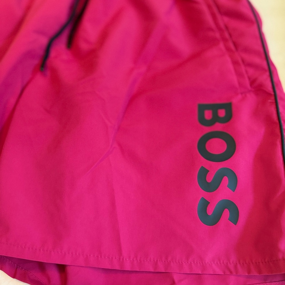 BOSS Men's Athletic Shorts in Vibrant Pink - Picture 2 of 4